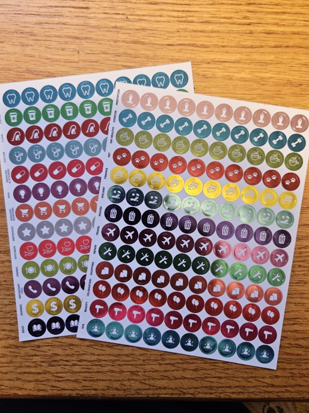 Colorful Planner Icon Sticker Sheet - Multi-Color